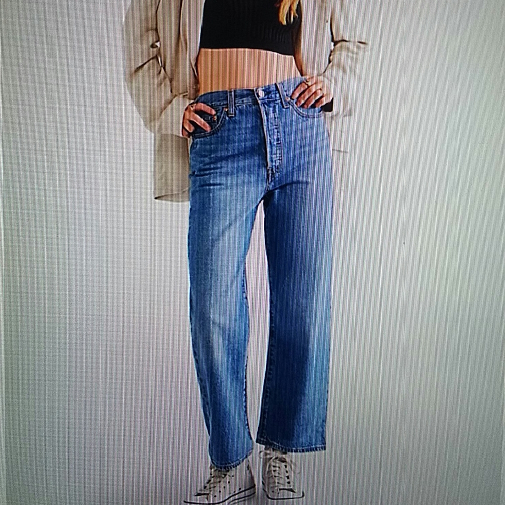 LEVI'S - Ribcage Straight Classic blue jeans